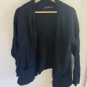 Black wool cardigan